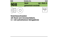 100 Stück, DIN 908 Stahl zyl.-Rohr G galvanisch verzinkt verschlussschrauben mit Bund und Innensechskant,mit zyl. Rohrgewinde - Abmessung: G 1/4 A