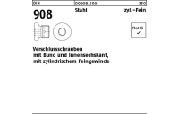 10 Stück, DIN 908 Stahl zyl.Fein verschlussschrauben mit Bund und Innensechskant, m. zyl. Feingewinde - Abmessung: M 27 x 2