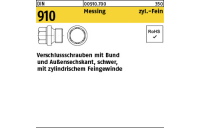 50 Stück, DIN 910 Messing zyl.-Fein verschlussschrauben mit Bund und Außensechskant, schwer, m. zyl. Feingew. - Abmessung: M 12 x 1,5