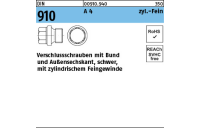 10 Stück, DIN 910 A 4 zyl.-Fein verschlussschrauben mit Bund und Außensechskant, schwer, m. zyl. Feingew. - Abmessung: M 12 x 1,5