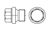 50 Stück, DIN 910 Messing zyl.-Fein verschlussschrauben mit Bund und Außensechskant, schwer, m. zyl. Feingew. - Abmessung: M 14 x 1,5