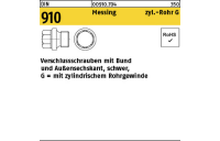 100 Stück, DIN 910 Messing zyl.-Rohr G verschlussschrauben mit Bund und Außensechskant, schwer, m. zyl. Rohrgew. - Abmessung: G 1/4 A