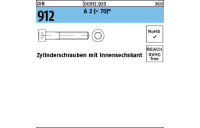 100 Stück, DIN 912 A 2 - 70 Zylinderschrauben mit Innensechskant - Abmessung: M 3 x 8*