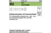 500 Stück, DIN 912 12.9 flZn/TL 480h Zylinderschrauben mit Innensechskant - Abmessung: M 6 x 12