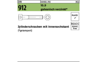 100 Stück, DIN 912 10.9 galvanisch verzinkt Zylinderschrauben mit Innensechskant - Abmessung: M 10 x 45