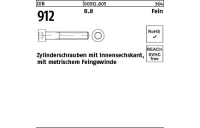 100 Stück, DIN 912 8.8 Fein Zylinderschrauben mit Innensechskant, mit metrischem Feingewinde - Abmessung: M 10 x1 x 80