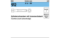 50 Stück, DIN 912 A 4 - 80 Zylinderschrauben mit Innensechskant - Abmessung: M 12 x 35