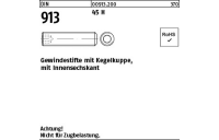 1000 Stück, DIN 913 45 H Gewindestifte mit Kegelkuppe, mit Innensechskant - Abmessung: M 3 x 6