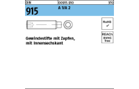 500 Stück, DIN 915 A 1/A 2 Gewindestifte mit Zapfen, mit Innensechskant - Abmessung: M 2 x 10