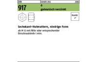 1000 Stück, DIN 917 6 galvanisch verzinkt Sechskant-Hutmuttern, niedrige Form - Abmessung: M 4