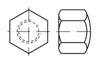 100 Stück, DIN 917 Messing Sechskant-Hutmuttern, niedrige Form - Abmessung: M 5