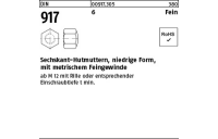 100 Stück, DIN 917 6 Fein Sechskant-Hutmuttern, niedrige Form, mit metrischem Feingewinde - Abmessung: M 10 x 1 SW 17