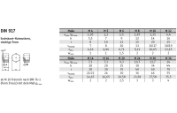 25 Stück, DIN 917 A 4 Sechskant-Hutmuttern, niedrige Form - Abmessung: M 10 SW 17