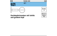 100 Stück, DIN 921 A 1 Flachkopfschrauben mit Schlitz und großem Kopf - Abmessung: M 3 x 6