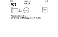 100 Stück, DIN 923 4.8/5.8 Flachkopfschrauben mit Schlitz und Ansatz, ohne Freistich - Abmessung: M 3 x 2 x 4,5