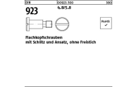 100 Stück, DIN 923 4.8/5.8 Flachkopfschrauben mit Schlitz und Ansatz, ohne Freistich - Abmessung: M 6 x 8 x 9,0