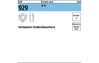 100 Stück, DIN 929 A 4 Sechskant-Schweißmuttern - Abmessung: M 10