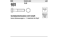 50 Stück, DIN 931 8.8 Sechskantschrauben mit Schaft - Abmessung: M 10 x 105