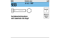 100 Stück, DIN 933 A 4 - 70 Sechskantschrauben mit Gewinde bis Kopf - Abmessung: M 3 x 5*