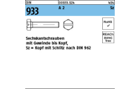 100 Stück, DIN 933 A 2 Sz Sechskantschrauben mit Gewinde bis Kopf, Kopf mit Schlitz nach DIN 962 - Abmessung: M 4 x 10