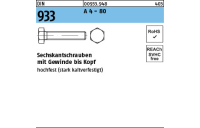 100 Stück, DIN 933 A 4 - 80 Sechskantschrauben mit Gewinde bis Kopf - Abmessung: M 6 x 10