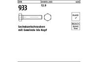 200 Stück, DIN 933 12.9 Sechskantschrauben mit Gewinde bis Kopf - Abmessung: M 10 x 25