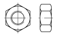 100 Stück, DIN 934 6 AU Links (<=M 8 = 6/8) Sechskantmuttern mit metrischem Linksgewinde - Abmessung: M 4 -LH