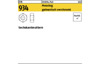 100 Stück, DIN 934 Messing galvanisch verchromt Sechskantmuttern - Abmessung: M 4