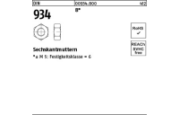 100 Stück, DIN 934 8 Sechskantmuttern - Abmessung: M 4