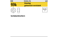 1000 Stück, DIN 934 Messing galvanisch vernickelt Sechskantmuttern - Abmessung: M 5