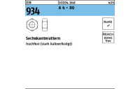 200 Stück, DIN 934 A 4 - 80 Sechskantmuttern - Abmessung: M 6