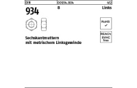 100 Stück, DIN 934 8 Links Sechskantmuttern mit metrischem Linksgewinde - Abmessung: M 8 -LH