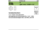 500 Stück, DIN 934 8 galv. verz. 8 DiSP + SL Sechskantmuttern - Abmessung: M 10