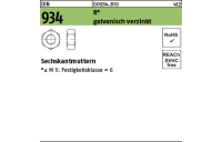 500 Stück, DIN 934 8 galvanisch verzinkt Sechskantmuttern - Abmessung: M 10