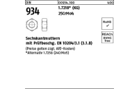 DIN 934 1.7218 (KG) 25CrMo4 Sechskantmuttern mit Prüfbescheinigung EN 10204/3.1 (3.1.B) - Abmessung: M 12, Inhalt: 100 Stück