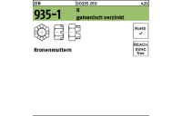 100 Stück, DIN 935-1 8 galvanisch verzinkt Kronenmuttern - Abmessung: M 12 SW 19