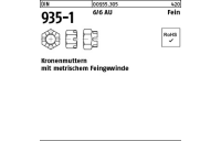 25 Stück, DIN 935-1 6 Fein Kronenmuttern mit metrischem Feingewinde - Abmessung: M 20 x 1,5