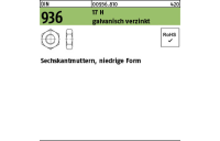 1000 Stück, DIN 936 17 H galvanisch verzinkt Sechskantmuttern, niedrige Form - Abmessung: M 8