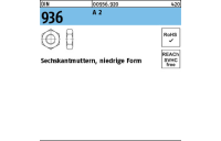 100 Stück, DIN 936 A 2 Sechskantmuttern, niedrige Form - Abmessung: M 8