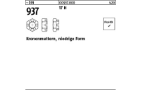 100 Stück, ~DIN 937 17 H Kronenmuttern, niedrige Form - Abmessung: M 6