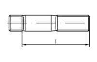 25 Stück, DIN 938 5.6 AD W7 galvanisch verzinkt Stiftschrauben, Einschraubende = 1 d - Abmessung: M 20 x 60