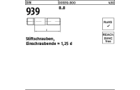 50 Stück, DIN 939 8.8 Stiftschrauben, Einschraubende = 1,25 d - Abmessung: M 8 x 50