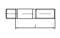 25 Stück, DIN 939 10.9 Stiftschrauben, Einschraubende = 1,25 d - Abmessung: M 10 x 100