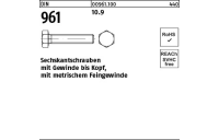 200 Stück, DIN 961 10.9 Sechskantschrauben mit Gewinde bis Kopf, mit metrischem Feingewinde - Abmessung: M 8 x1 x 20