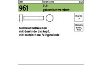 25 Stück, DIN 961 8.8 galvanisch verzinkt Sechskantschrauben mit Gewinde bis Kopf, mit metrischem Feingewinde - Abmessung: M 20 x1,5 x100