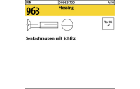 200 Stück, DIN 963 Messing Senkschrauben mit Schlitz - Abmessung: M 2 x 5