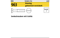 200 Stück, DIN 963 Messing galvanisch vernickelt Senkschrauben mit Schlitz - Abmessung: M 3 x 30