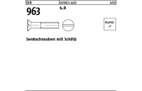 1000 Stück, DIN 963 4.8 Senkschrauben mit Schlitz - Abmessung: M 6 x 10
