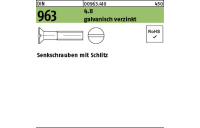 200 Stück, DIN 963 4.8 galvanisch verzinkt Senkschrauben mit Schlitz - Abmessung: M 6 x 20