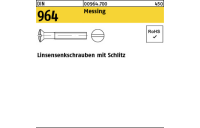 200 Stück, DIN 964 Messing Linsensenkschrauben mit Schlitz - Abmessung: M 5 x 10